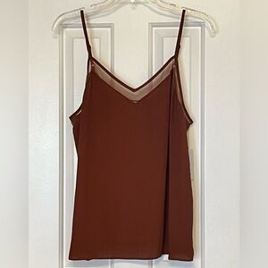 🌸 NWT Nine West Womens Sz L Brown Adjustable Strap Cami